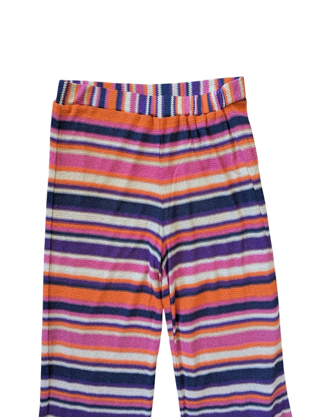 Trina Turk Multi-Color Striped Knit Top with Beige Lining - Picture 3 of 12